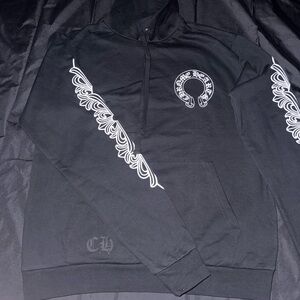 Chrome Hearts Black Hoodie with White Graphics